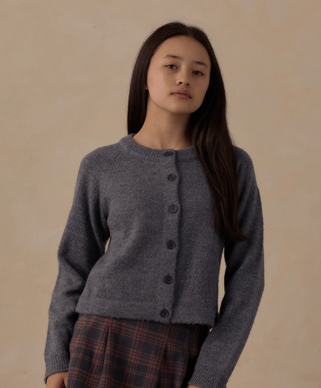 RYLEE + CRU LLC Teen Fuzzy Cardigan Midnight