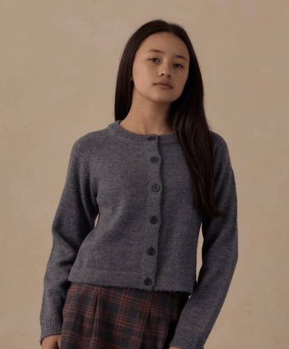 RYLEE + CRU LLC Teen Fuzzy Cardigan Midnight