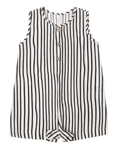 RYLEE + CRU LLC Rylee + Cru Llc Boys Infant Boy-romper Mavrick Romper Wavy Stripe