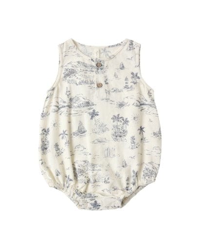 RYLEE + CRU LLC Rylee + Cru Llc Boys Infant Boys-bubbles Beau Romper Ocean Toile