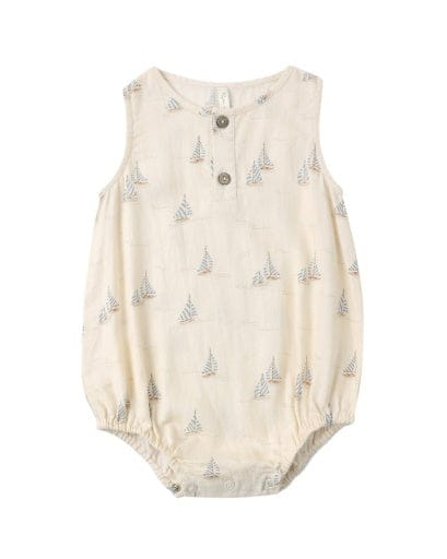 RYLEE + CRU LLC Rylee + Cru Llc Boys Infant Boys-bubbles Beau Romper Sail