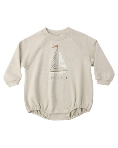 RYLEE + CRU LLC Rylee + Cru Llc Boys Infant Boys-bubbles Crewneck Romper Set Sail