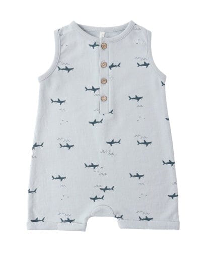 RYLEE + CRU LLC Rylee + Cru Llc Boys Infant Boys-bubbles Davis Romper Sharks