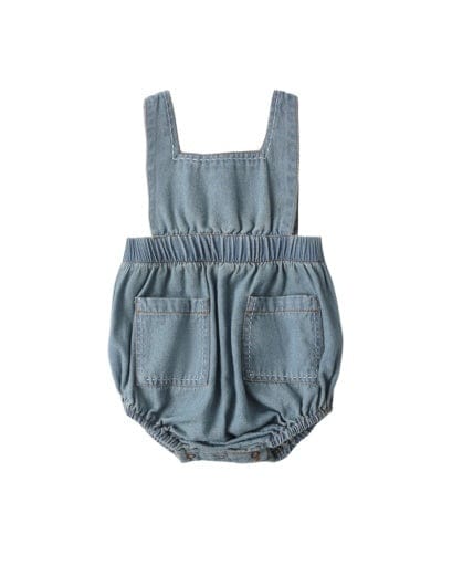 RYLEE + CRU LLC Rylee + Cru Llc Boys Infant Boys-bubbles Denim Romper Washed Blue