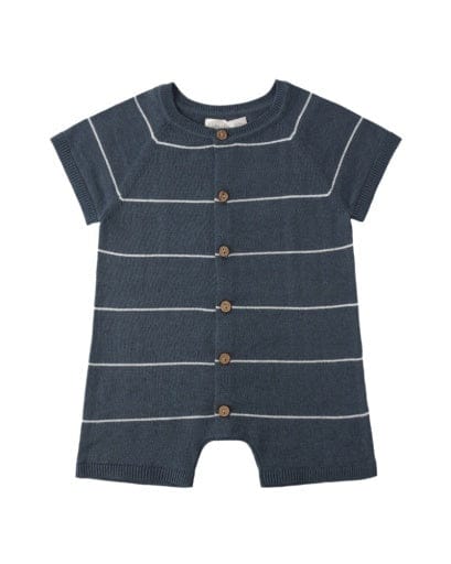 RYLEE + CRU LLC Rylee + Cru Llc Boys Infant Boys-bubbles Liam Knit Romper Navy Stripe