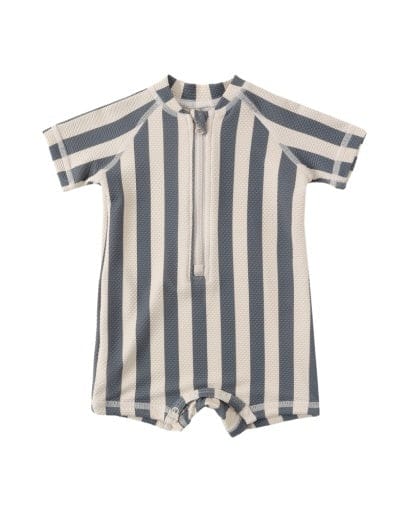 RYLEE + CRU LLC Rylee + Cru Llc Boys Infant Boys-swim Zip Rashguard One-piece Retro Ocean Stripe