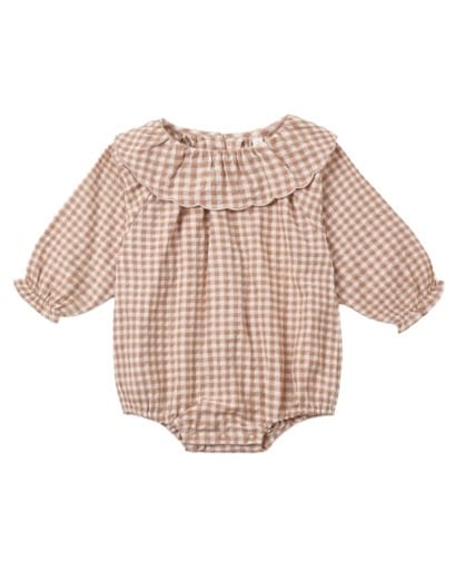RYLEE + CRU LLC Rylee + Cru Llc Girls Infant Girls-bubbles/dress/rompers/sets Colette Romper Fawn Gingham