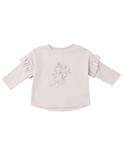 RYLEE + CRU LLC Rylee + Cru Llc Girls Infant Girls-bubbles/dress/rompers/sets Ruffle Long Sleeve Tee Fleur
