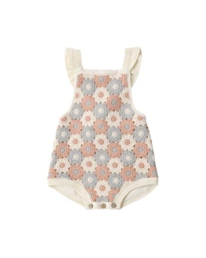 RYLEE + CRU LLC Rylee + Cru Llc Girls Infant Girls-bubbles Crochet Romper Blue, Light Pink, Ivory