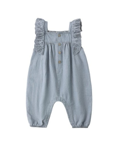 RYLEE + CRU LLC Rylee + Cru Llc Girls Infant Girls-bubbles Nova Romper Chambray