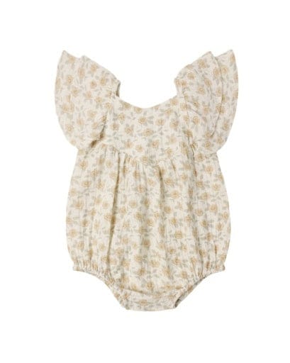 RYLEE + CRU LLC Rylee + Cru Llc Girls Infant Girls-bubbles Roxy Romper Yellow Floral