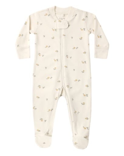 RYLEE + CRU LLC Rylee + Cru Llc Girls Infant Girls-footies/converters Zip Long Sleeve Sleeper Footie Pears