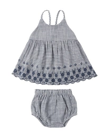 RYLEE + CRU LLC Rylee + Cru Llc Girls Infant Girls-sets Zenni Set Marine Gingham