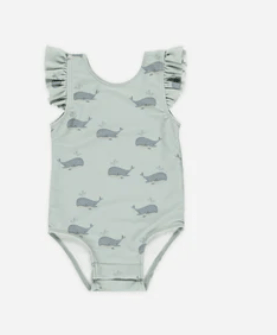 Rylee & Cru Scoopback Swim suit Whales