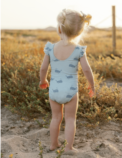 Rylee & Cru Scoopback Swim suit Whales