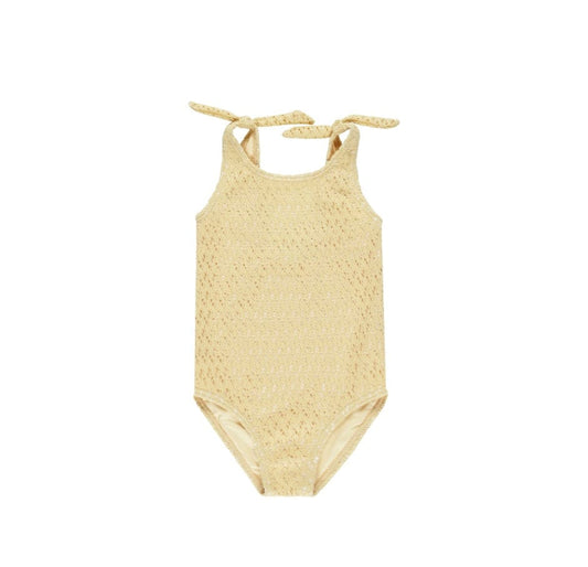 Rylee & cru MILLIE ONE-PIECE YELLOW CROCHET