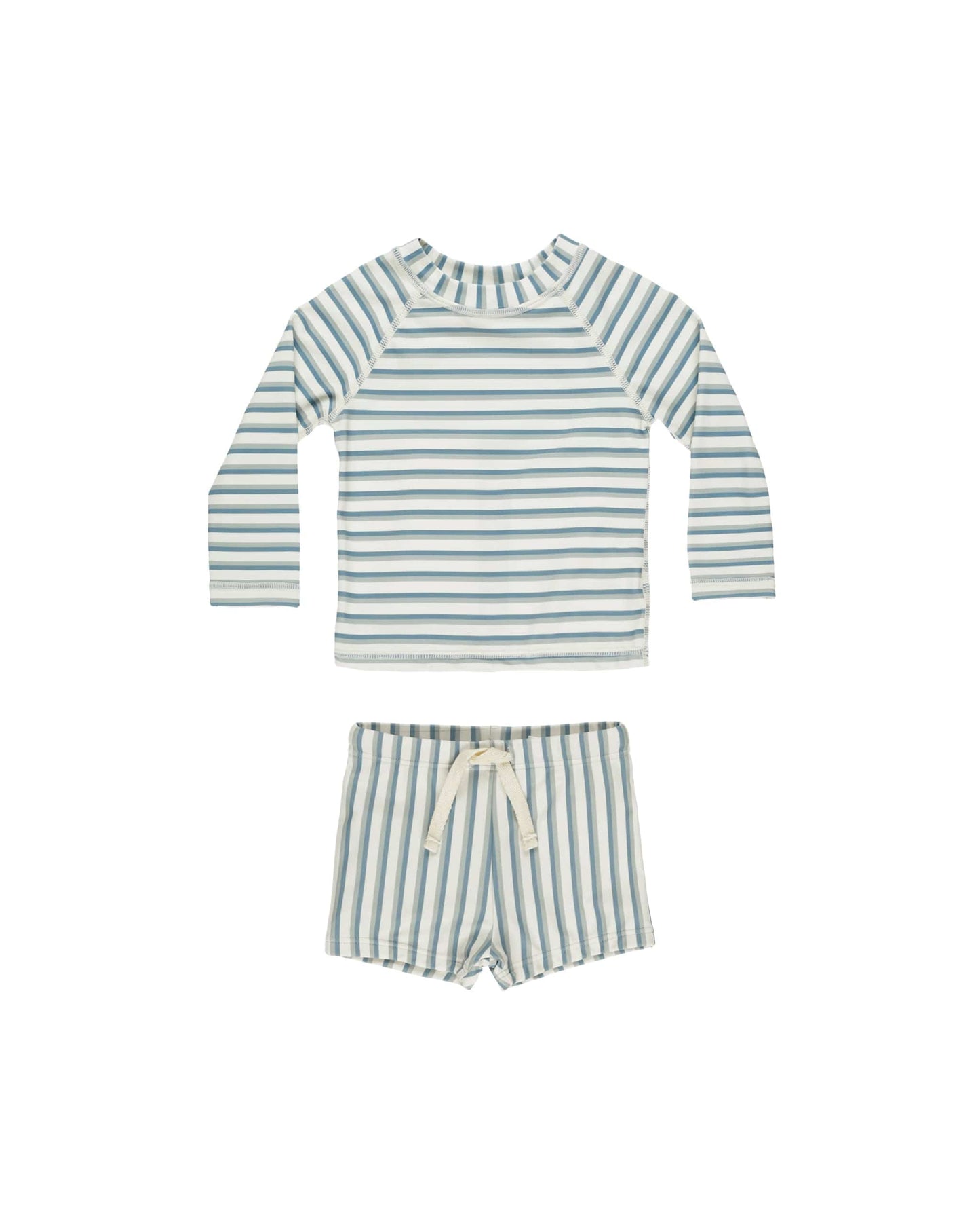 Rylee & Cru RASHGUARD BOY SET SEAFOAM STRIPE