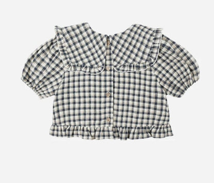 Rylee & Cru Rylee & Cru Prairie Blouse  Navy Check