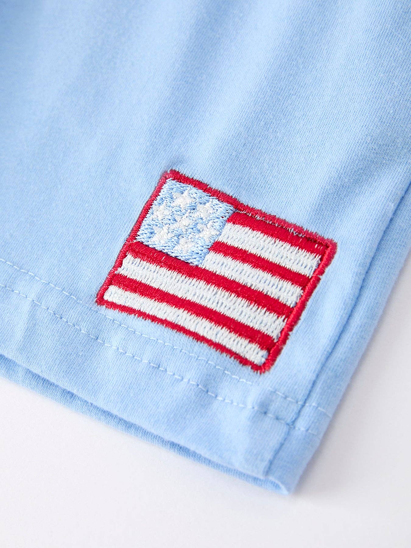 Rylee Faith Designs 4th of July Flag Boys Set Short Sleeve Top Shorts