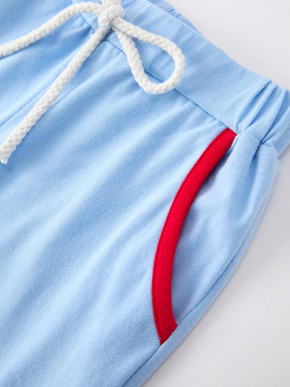 Rylee Faith Designs 4th of July Flag Boys Set Short Sleeve Top Shorts