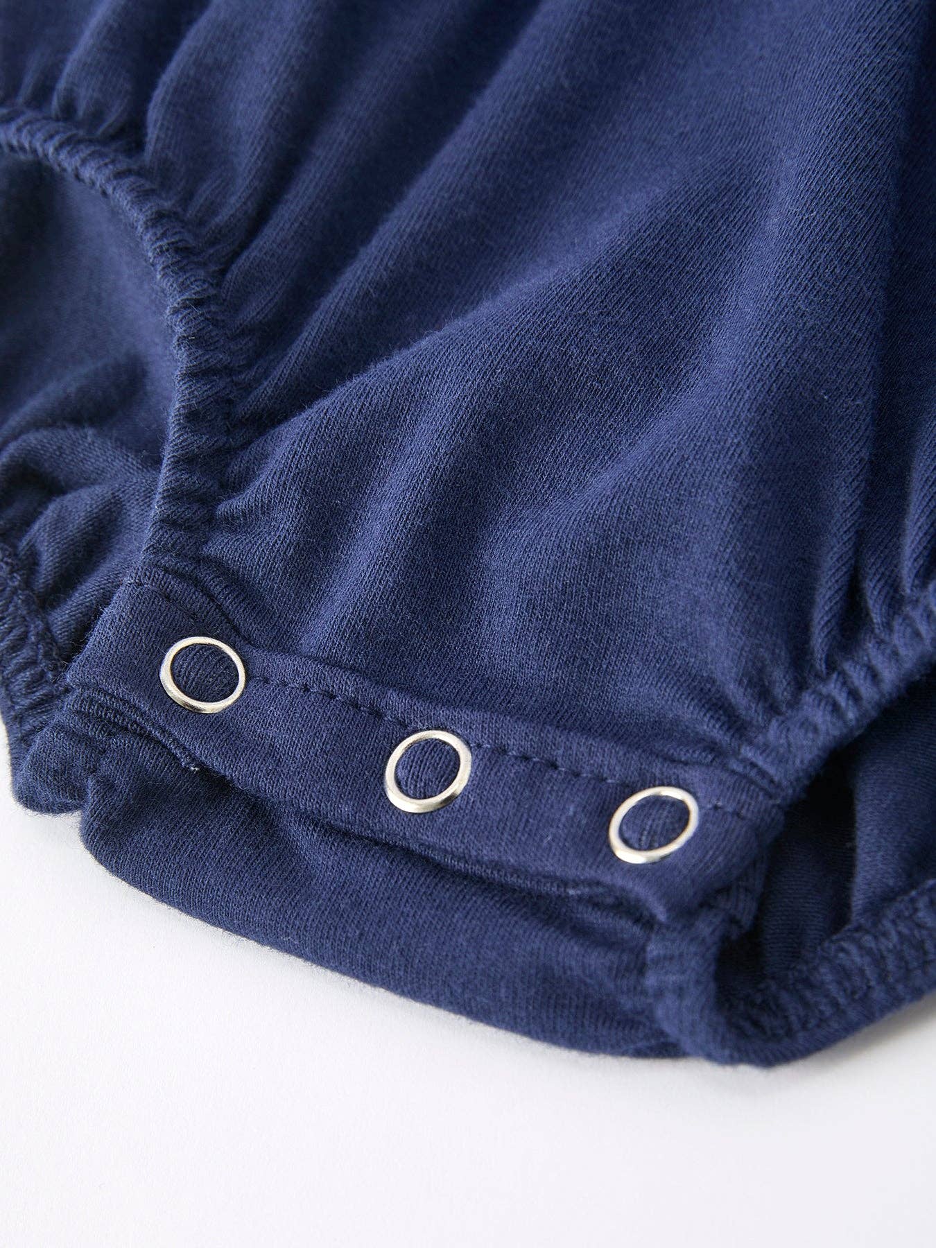 Rylee Faith Designs Christmas Holiday Celebration Baby Girls Romper: Navy with Santa Sleigh