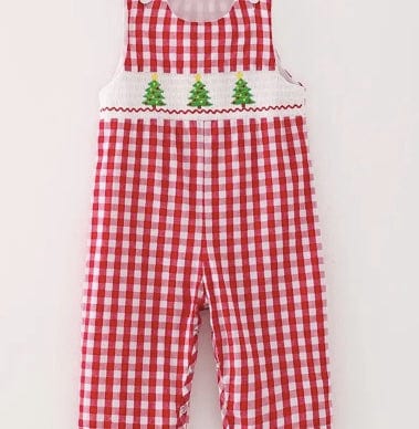 Rylee Faith Designs Christmas Tree Emb Romper