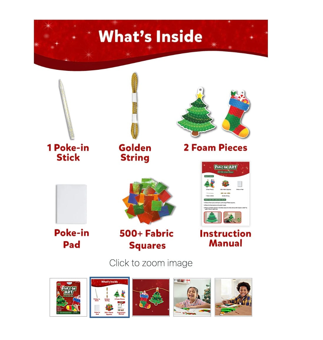 Skillmatics Poke in Art Christmas Activity Craft Kit