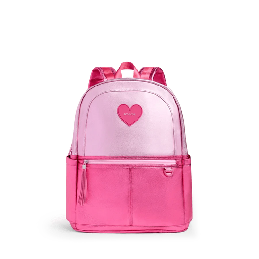 STATE Kane Double Pocket Backpack Metalic Pink/Hot Pink