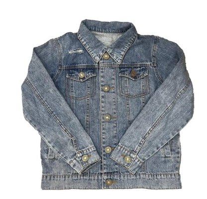 stoop her DENIM JACKET W-SMILE HEART APPLIQUE ON BACK