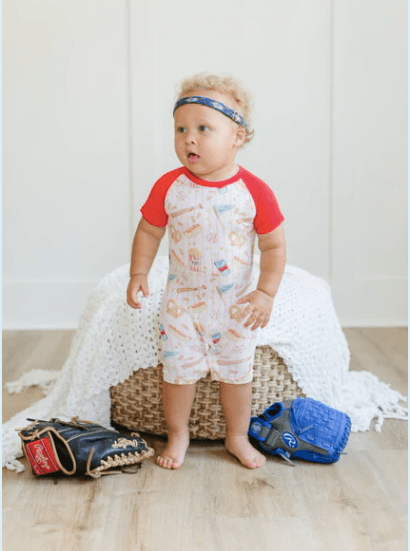 Sweet Bay/Wee Ones Baseball snack Romper