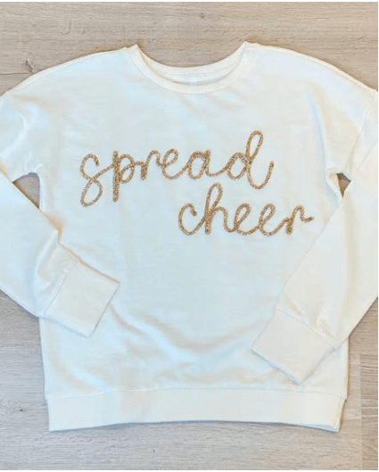 Sweet Soul Spread Cheer Tinsel 3D Applique Chritmas Sweatshirt
