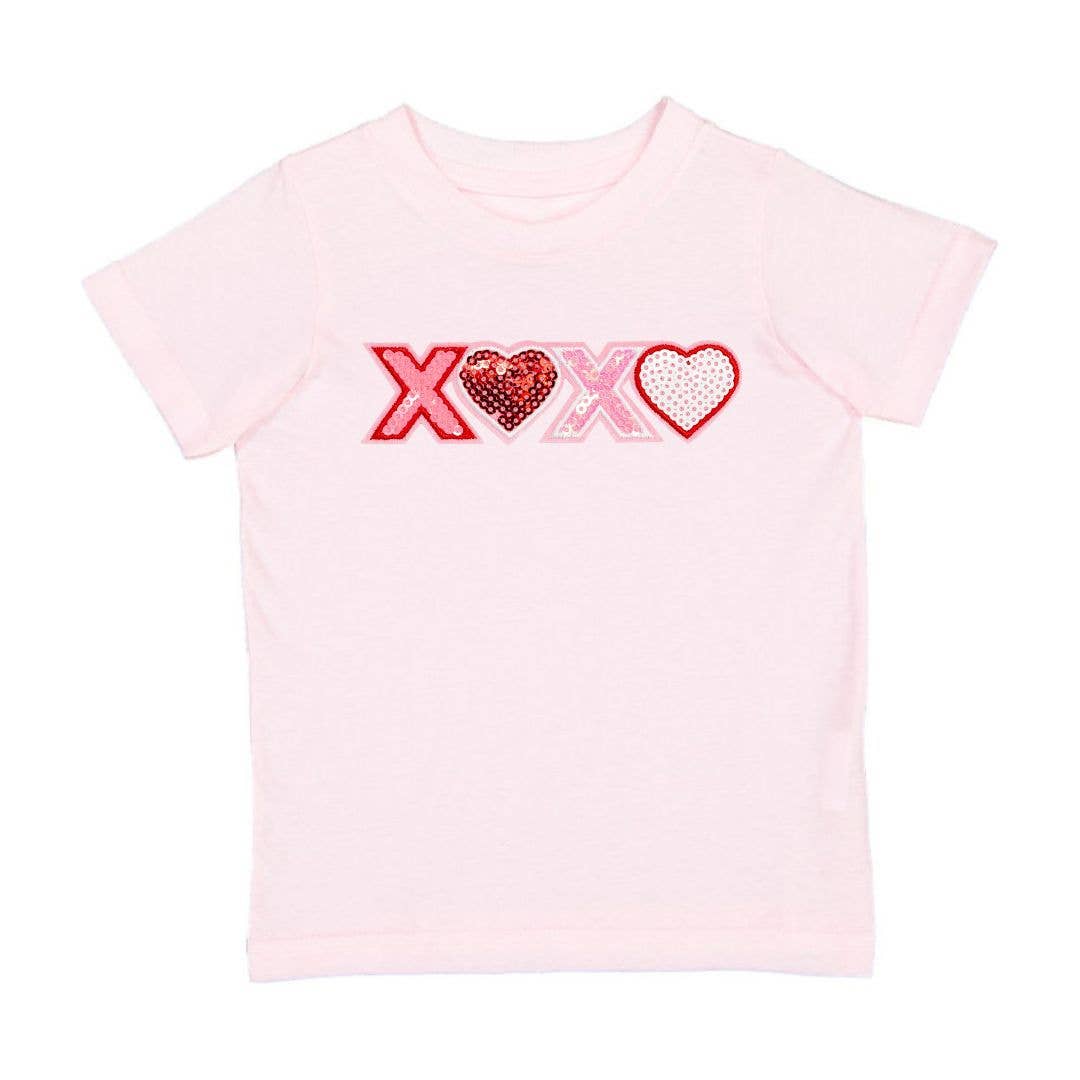 Sweet Wink 12-18M XOXO Sequin Patch Valentine's Day Short Sleeve T-Shirt GST-322 BA-12-18M