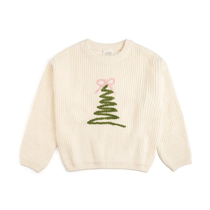 Sweet Wink 18-24M Coquette Christmas Tree Knit Sweater - Kids Clothing Holiday SW-18-18-24M