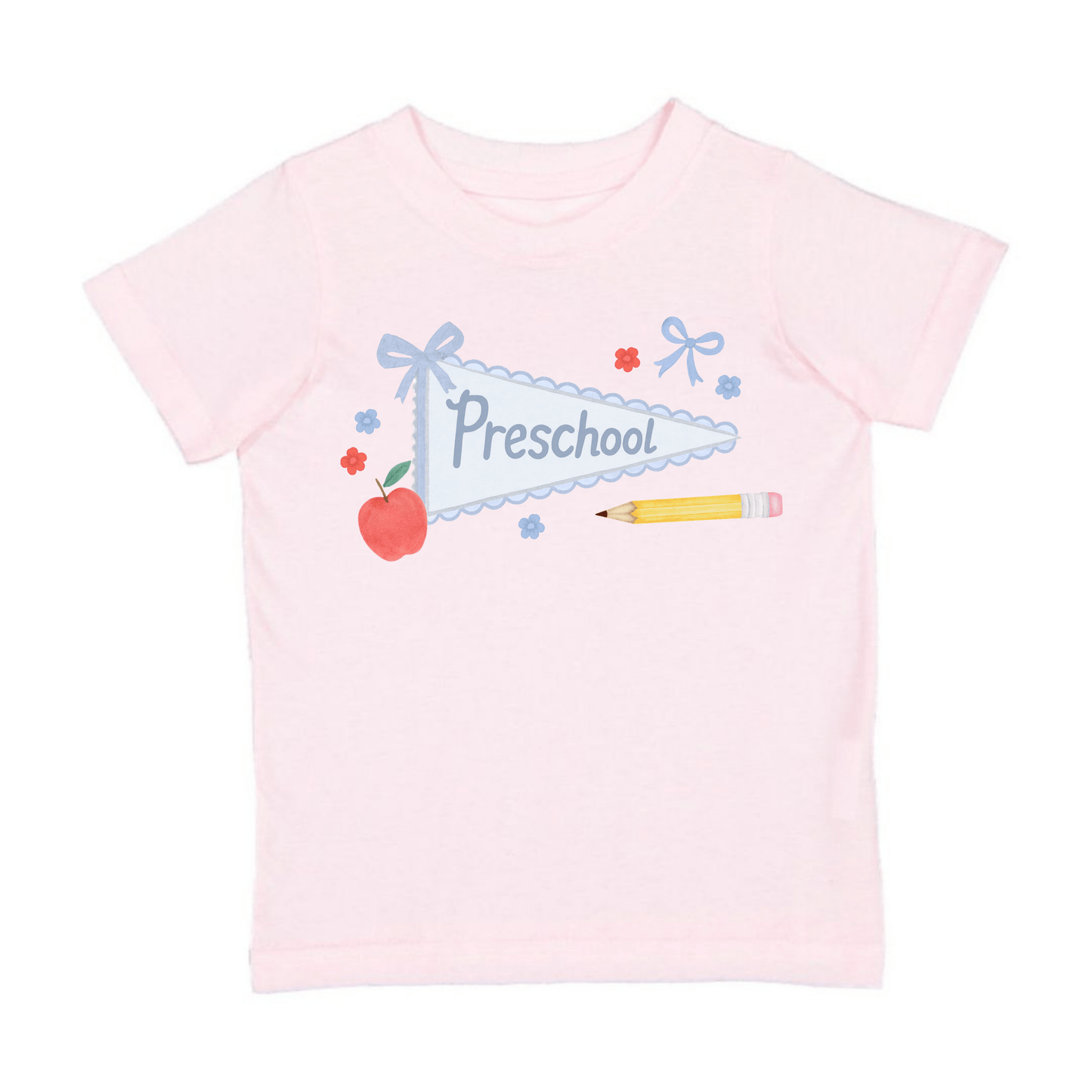 Sweet Wink 4T Preschool Bow Pennant Short Sleeve T-Shirt - Back To School GST-423 BA-4T