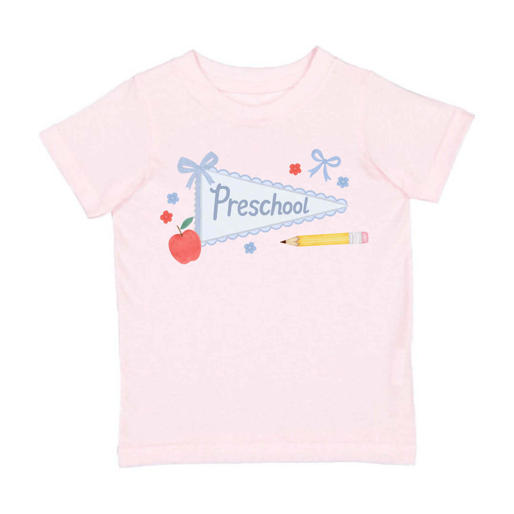 Sweet Wink 4T Preschool Bow Pennant Short Sleeve T-Shirt - Back To School GST-423 BA-4T