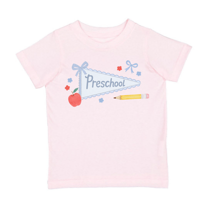 Sweet Wink 4T Preschool Bow Pennant Short Sleeve T-Shirt - Back To School GST-423 BA-4T