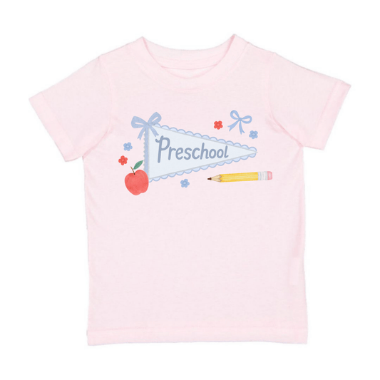 Sweet Wink 4T Preschool Bow Pennant Short Sleeve T-Shirt - Back To School GST-423 BA-4T