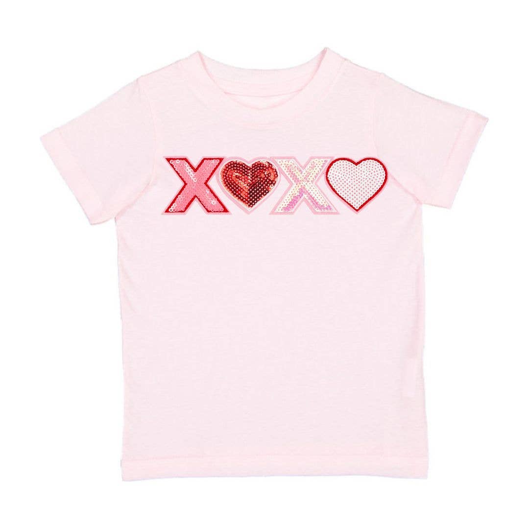 Sweet Wink 4T XOXO Sequin Patch Valentine's Day Short Sleeve T-Shirt GST-322 BA-4T