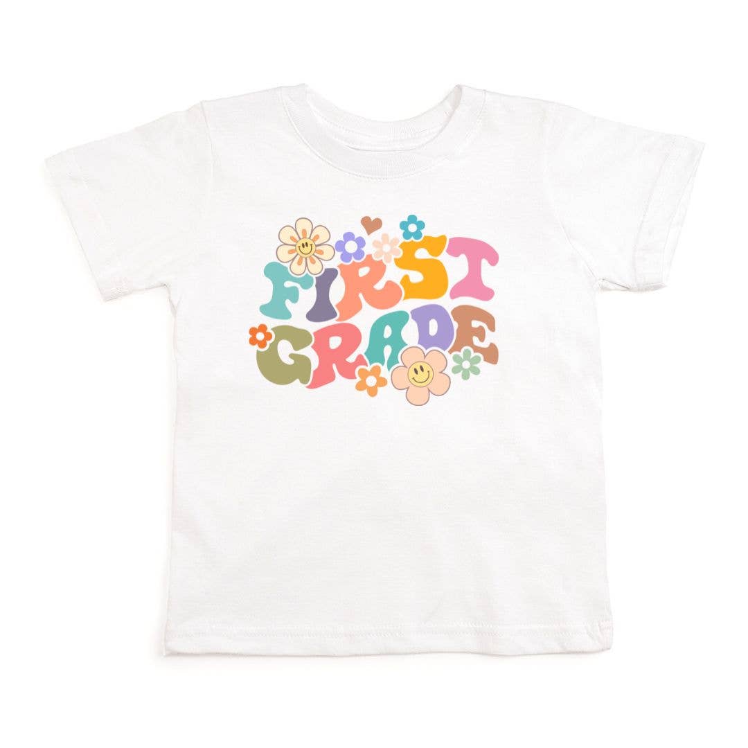 Sweet Wink 5/6Y First Grade Retro Short Sleeve T-Shirt - Back To School GST-287 WH-5/6Y