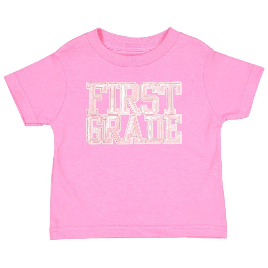 Sweet Wink 5/6Y First Grade Sequin Patch Short Sleeve T-Shirt - Girl Clothes GST-297 RP-5/6Y