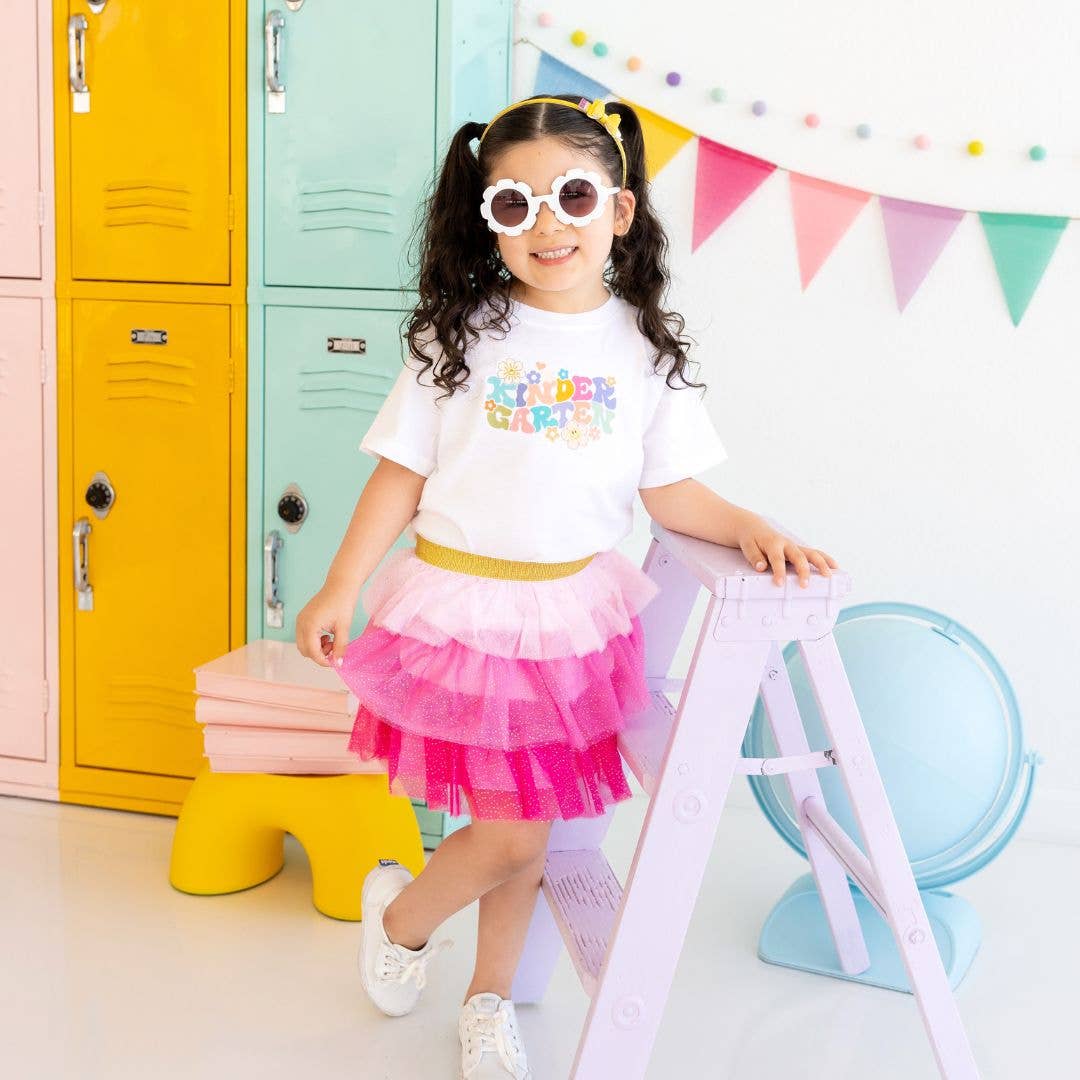 Sweet Wink 5/6Y Kindergarten Retro Short Sleeve T-Shirt - Back To School GST-286 WH-5/6Y