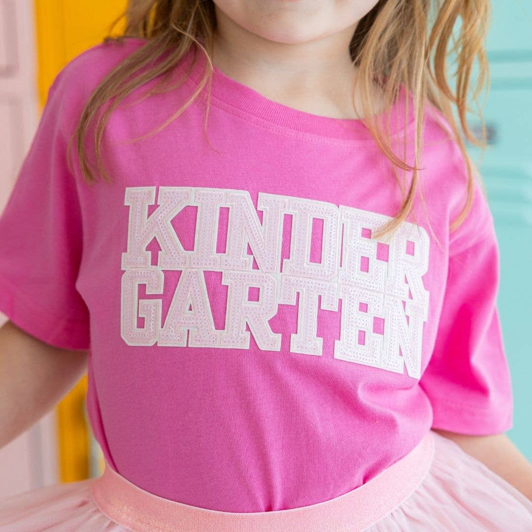 Sweet Wink 5/6Y Kindergarten Sequin Patch Short Sleeve T-Shirt Girls Clothes GST-296 RP-5/6Y