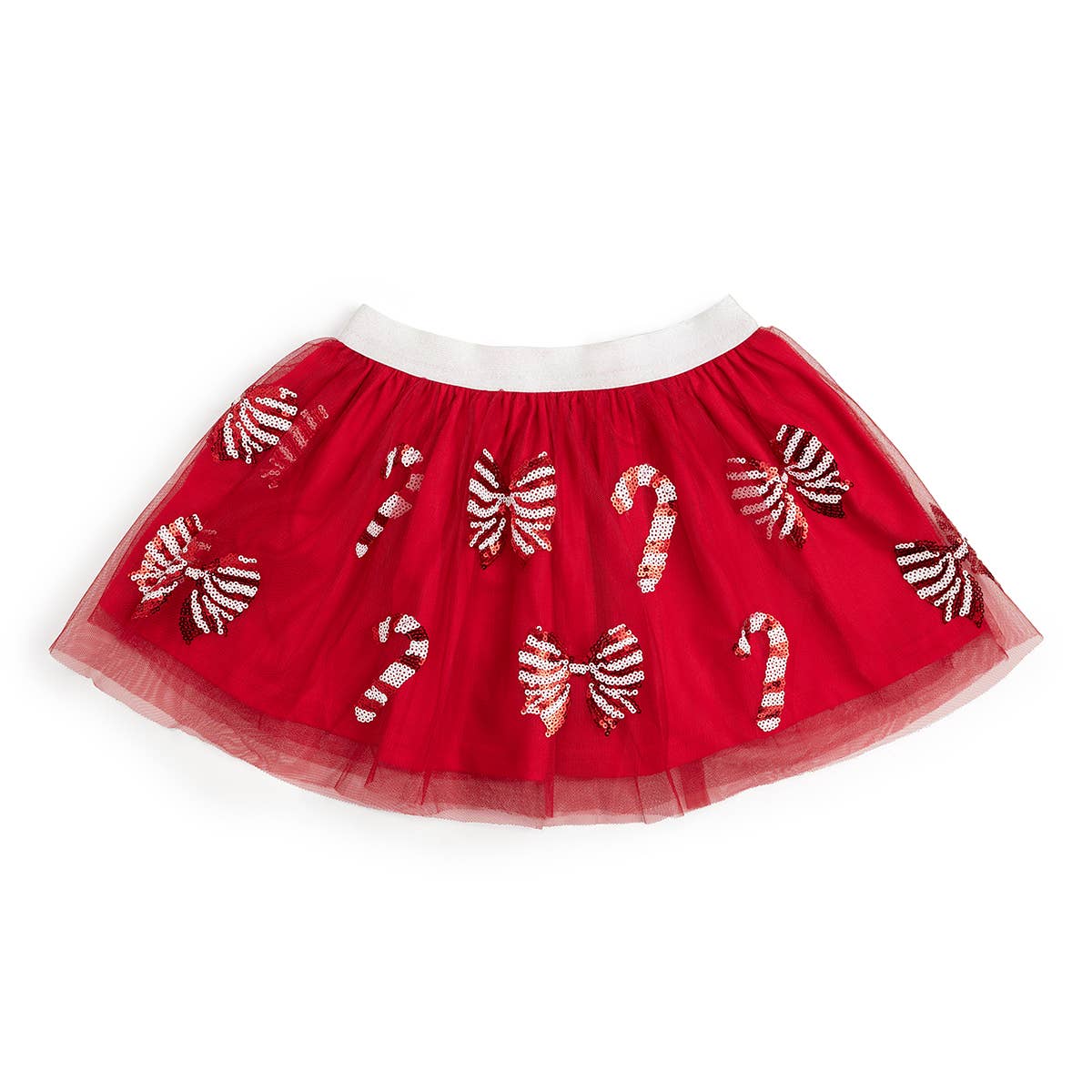 Sweet Wink 6-8Y Candy Cane Coquette Sequin Christmas Tutu - Kids Clothing TT-03 CAN-6-8Y