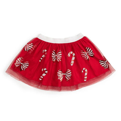 Sweet Wink 6-8Y Candy Cane Coquette Sequin Christmas Tutu - Kids Clothing TT-03 CAN-6-8Y