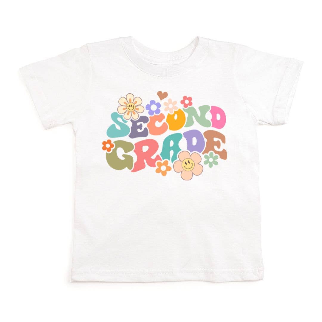 Sweet Wink 7/8Y Second Grade Retro Short Sleeve T-Shirt - Back To School GST-288 WH-7/8Y