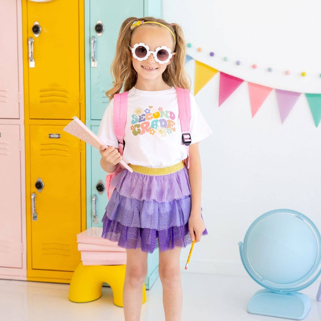 Sweet Wink 7/8Y Second Grade Retro Short Sleeve T-Shirt - Back To School GST-288 WH-7/8Y