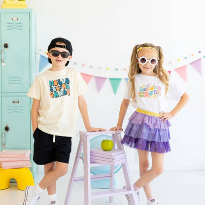 Sweet Wink 7/8Y Second Grade Retro Short Sleeve T-Shirt - Back To School GST-288 WH-7/8Y