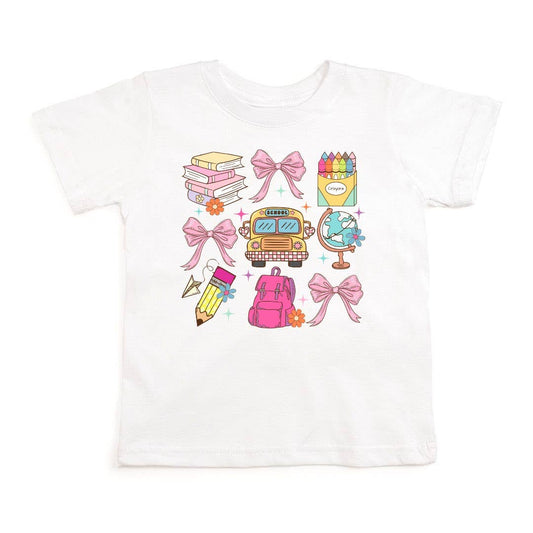 Sweet Wink 9/10Y Coquette School Doodle Short Sleeve T-Shirt - Girls Clothes GST-335 WH-9/10Y