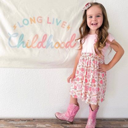 Sweet Wink Back To School Cutie Patch Short Sleeve Tutu Dress - Kids