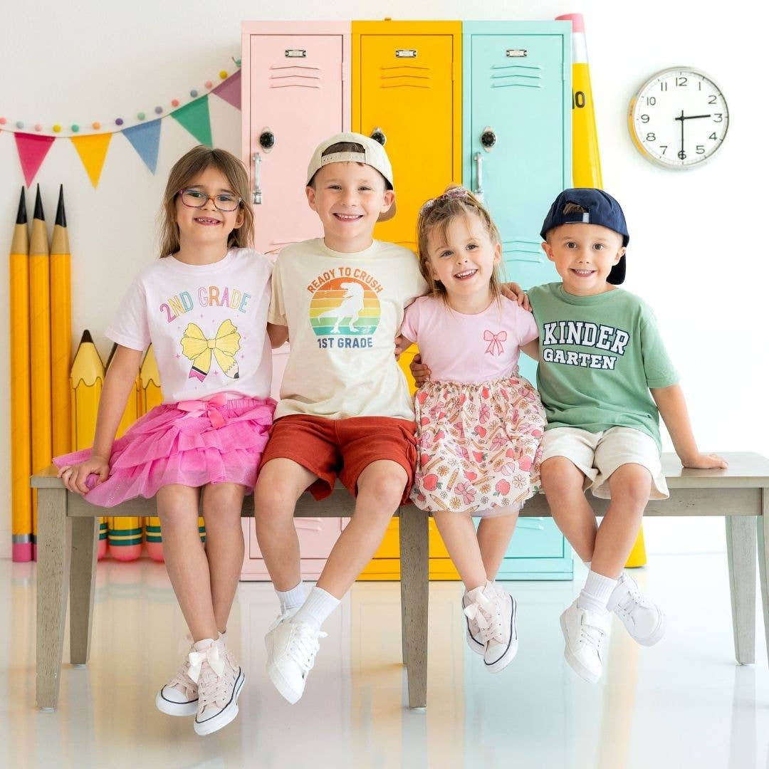 Sweet Wink Back To School Cutie Patch Short Sleeve Tutu Dress - Kids